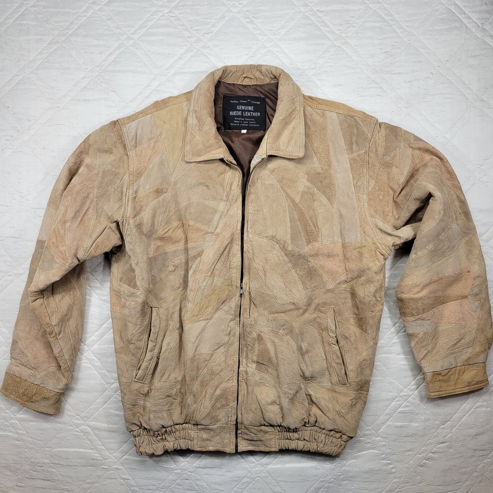 Navarre Leather Company‎ well worn Italian Stone design Suede jacket XL